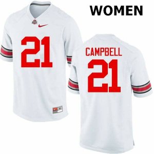 NCAA Ohio State Buckeyes Women's #21 Parris Campbell White Nike Football College Jersey SMP0545IS